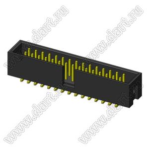 2316SM-30G (IDC-30M-SMD, BH-30SMD, DS1013-30MSX) вилка закрытая прямая на плату для поверхностного (SMD) монтажа; шаг=2,54x2,54мм; 2x15-конт.