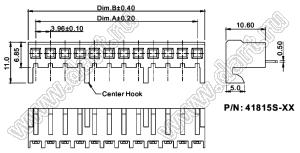41815S-04 (Molex 0009484048, FPHSN-104TTW000) розетка прямая на плату, шаг 3,96 мм, 4 контакта; шаг 3,96мм; 4-конт.