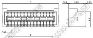 SM20B-GHDS-GAN-TF вилка SMD горизонтальная на плату; шаг 1,25мм; 20-конт.