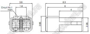 SFKR-02V-S корпус розетки на провод; шаг 1,80мм; 222218,222219,294270,294277-конт.; полибутиентерефталат, цвет; цвет натурильный