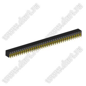 2207BR-74G-SM (C6813-74BDGHNTR) розетка прямая двухрядная с боковым входом на плату для поверхностного (SMD) монтажа; шаг 2.00x2.00мм; 74-конт.