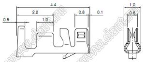 SAGH-002GU-P0.3 терминал (контакт); шаг 1,25мм; 0,05-0,13кв.мм; AWG# 30-26