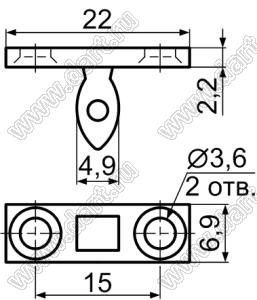 DT-45A защелка дверцы; пластик ABS (UL); натуральный