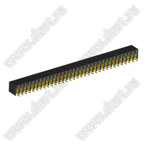 2207BR-66G-SM (C6813-66BDGHNTR) розетка прямая двухрядная с боковым входом на плату для поверхностного (SMD) монтажа; шаг 2.00x2.00мм; 66-конт.