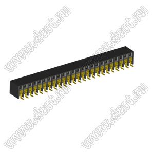 2207BR-48G-SM (C6813-48BDGHNTR) розетка прямая двухрядная с боковым входом на плату для поверхностного (SMD) монтажа; шаг 2.00x2.00мм; 48-конт.
