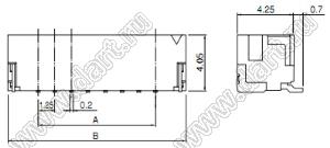 BM05B-GHS-TBT вилка SMD вертикальная на плату; шаг 1,25мм; 5-конт.