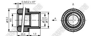 BONR-М3D6H20Z-1 втулка резьбовая развальцовочная (бонка) М3; H=20мм; сталь оцинкованная