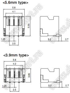 BM03B5.6-AGHS-GG-TF вилка SMD вертикальная на плату; шаг 1,25мм; 3-конт.; H=5,6мм