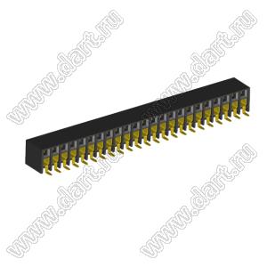 2207BR-46G-SM (C6813-46BDGHNTR) розетка прямая двухрядная с боковым входом на плату для поверхностного (SMD) монтажа; шаг 2.00x2.00мм; 46-конт.