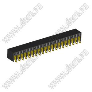 2207BR-40G-SM (C6813-40BDGHNTR) розетка прямая двухрядная с боковым входом на плату для поверхностного (SMD) монтажа; шаг 2.00x2.00мм; 40-конт.