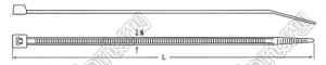 GT-120M (YJ-120, CYX-120-2.5, HSCT-120S) стяжка кабельная; L=120мм; W=2,5мм; D петли=30мм; 8кгс; нейлон-66; натуральный