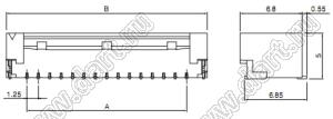 BM20B-GHDS-G-TF вилка SMD вертикальная на плату; шаг 1,25мм; 20-конт.