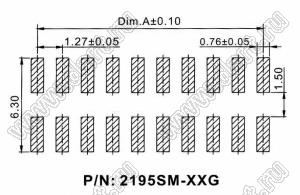 BL3230SM-080G (2195SM-080G/BH1.27-080SMD) вилка закрытая для поверхностного (SMD) монтажа; 2x40-конт.