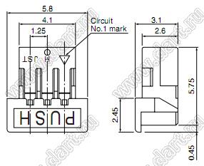 AGHR-03V-1-H корпус розетки на кабель; шаг 1,25мм; 3-конт.