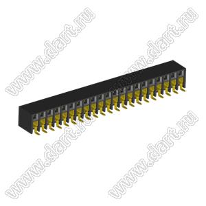 2207BR-42G-SM (C6813-42BDGHNTR) розетка прямая двухрядная с боковым входом на плату для поверхностного (SMD) монтажа; шаг 2.00x2.00мм; 42-конт.