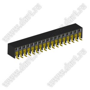 2207BR-34G-SM (C6813-34BDGHNTR) розетка прямая двухрядная с боковым входом на плату для поверхностного (SMD) монтажа; шаг 2.00x2.00мм; 34-конт.