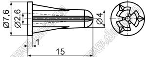 PCA-8 дюбель; нейлон-66 (UL); серый