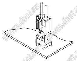 B03P-NV вилка на плату прямая, шаг 5,0 мм, 3 контакта; шаг 5,0мм