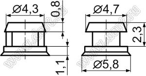 LO-6055A защелка дверцы; нейлон-66 (UL); белый