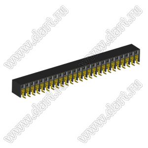 2207BR-50G-SM (C6813-50BDGHNTR) розетка прямая двухрядная с боковым входом на плату для поверхностного (SMD) монтажа; шаг 2.00x2.00мм; 50-конт.