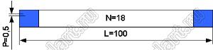 BLFPC P0,5 18PIN 100mm шлейф плоский сверхтонкий FFC/FPC; 18; длина 100мм; контакты на одной поверхности