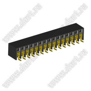 2207BR-30G-SM (C6813-30BDGHNTR) розетка прямая двухрядная с боковым входом на плату для поверхностного (SMD) монтажа; шаг 2.00x2.00мм; 30-конт.