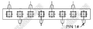 2212SM-12G-50-B1 розетка прямая однорядная на плату для поверхностного (SMD) монтажа; P=2,54мм; 12-конт.