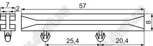 CGDLA-57(B) направляющая печатной платы; L=57,0мм; нейлон-66 (UL); черный