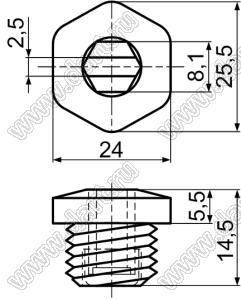 MOTA-20 заглушка резьбового отверстия; нейлон-66; черный; M20X1,5