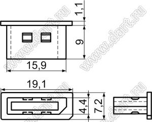 DPC-3(B) заглушка разъема DP (DisplayPort); полиэтилен; черный