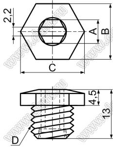 MOTA-16 заглушка резьбового отверстия; нейлон-66; черный; M16X1,5