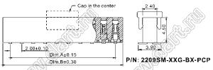 2209SM-24G-B1-PCP розетка прямая однорядная на плату для поверхностного (SMD) монтажа с захватом; шаг 2,00 x 2,00 мм; (1x24) конт.