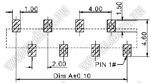 2209SM-20G-B1 розетка прямая однорядная на плату для поверхностного (SMD) монтажа; шаг 2,00 x 2,00 мм; (1x20) конт.