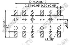 2214SM-32G-37D-PCP розетка двухрядная прямая на плату для поверхностного (SMD) монтажа с захватом; P=2,54мм