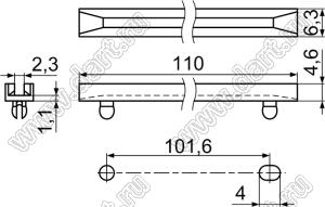CG-110 направляющая платы; L=110,0мм; нейлон-66 (UL); натуральный