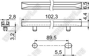 CGA-102 направляющая платы; L=102,3мм; нейлон-66 (UL); натуральный