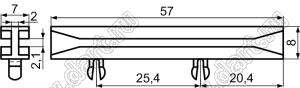 CGDLB-57(B) направляющая платы; L=57,0мм; нейлон-66 (UL); черный