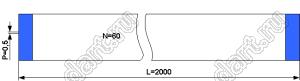 BLFPC P0,5 60PIN 2000mm шлейф плоский сверхтонкий FFC/FPC; 60; длина 2000мм; контакты на одной поверхности