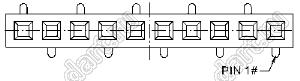 2209SM-17G-B1 розетка прямая однорядная на плату для поверхностного (SMD) монтажа; шаг 2,00 x 2,00 мм; (1x17) конт.
