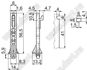 CGHI-1 направляющая платы; нейлон-66; натуральный