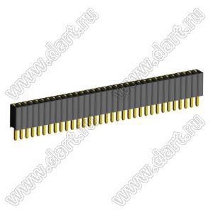 2206SA-34G-46 (PBS1.27-34, DS1065-01-1x34) гнездо однорядное прямое; P=1,27мм; H=4,6мм; 34-конт.