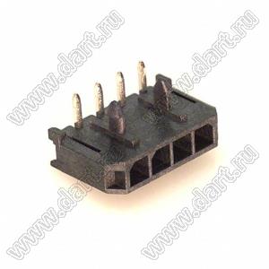 3000WR-04P (Micro-Fit 3.0™ MOLEX 043650-0400, CP3504P1HST) вилка на плату однорядная угловая шаг 3,0 мм; 4 конт.; шаг 3,0мм; 4-конт.