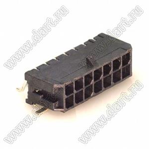 3000WR-S-2X07P (Micro-Fit 3.0™ MOLEX 043045-1409, MF30-SHE1-14) вилка на плату двухрядная угловая SMD; шаг 3,0мм; 2x7-конт.