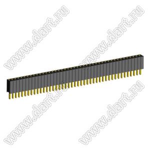 2206SA-44G-46 (PBS1.27-44, DS1065-01-1x44) гнездо однорядное прямое; P=1,27мм; H=4,6мм; 44-конт.