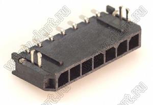 3000WR-S-F-07P (Micro-Fit 3.0™ MOLEX 043650-0709) вилка на плату однорядная угловая SMD с защелками в плату шаг 3,0 мм; 7 конт.; шаг 3,0мм; 7-конт.