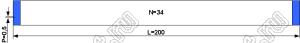 BLFPC P0,5 34PIN 200mm шлейф плоский сверхтонкий FFC/FPC; 34; длина 200мм; контакты на одной поверхности