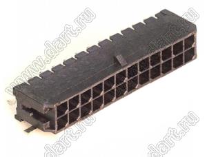 3000WR-S-2X12P (Micro-Fit 3.0™ MOLEX 043045-2409, MF30-SHE1-24) вилка на плату двухрядная угловая SMD; шаг 3,0мм; 2x12-конт.