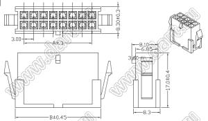 3000HM-2x01P-1 (Micro-Fit 3.0™ MOLEX 043020-0200, MF30-HMD1-02, 5561-02, MMF 2x1 F, MF3-2F, WW300-M2x1) колодка на кабель (вилка) двухрядная; шаг 3,0мм; 2x1-конт.