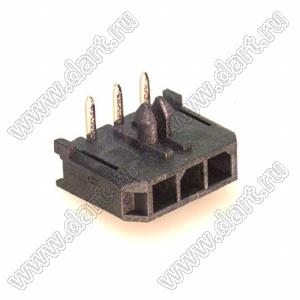 3000WR-03P (Micro-Fit 3.0™ MOLEX 043650-0300) вилка на плату однорядная угловая шаг 3,0 мм; 3 конт.; шаг 3,0мм; 3-конт.