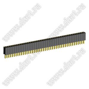 2206SA-45G-46 (PBS1.27-45, DS1065-01-1x45) гнездо однорядное прямое; P=1,27мм; H=4,6мм; 45-конт.